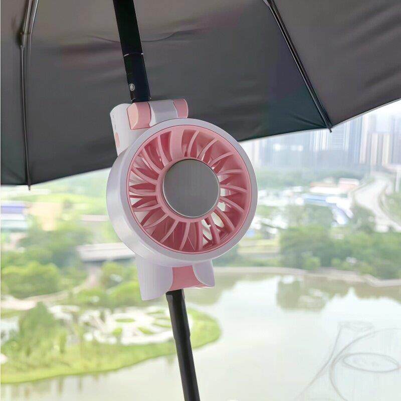 【可夹雨伞风扇】夹伞小风扇外出便携冰敷制冷手持扇可折叠静音