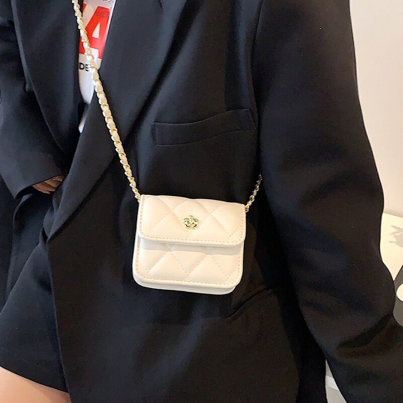 迷你小包包女2023新款夏天小香风菱格链条包高级感小众斜挎口红包