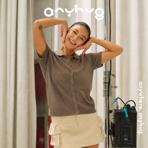AnyHug 翻领开衫短袖针织衫女夏季薄款宽松休闲透气防晒半袖上衣