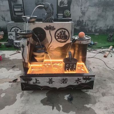 石雕流水摆件青石仿古别