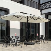 户外奶茶外摆大遮阳伞防水店户外太阳伞大型商用伞长方形咖啡厅伞