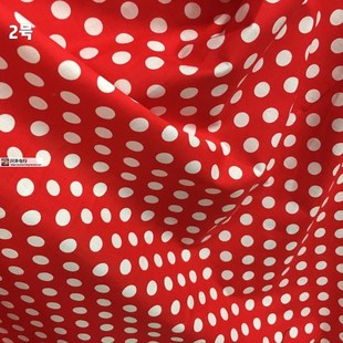 全棉红白波点面料软糯轻柔夏薄舒适衬衫 布料 连衣裙裤 薄外套时装