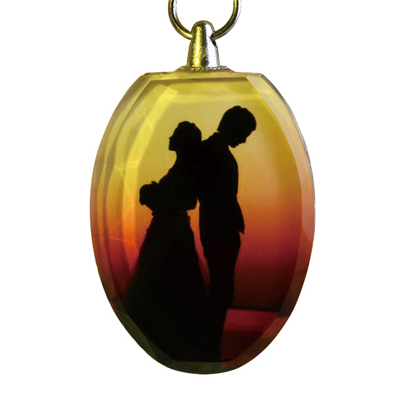 个性定制水晶照片钥匙扣男女用链子挂件制作diy创意情侣生日礼物