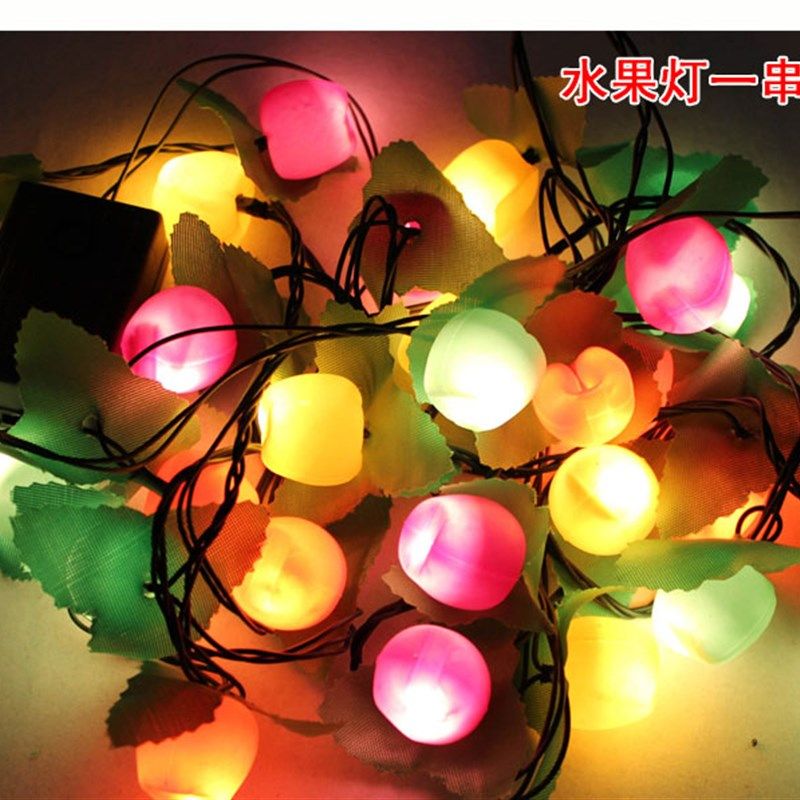 圣诞装饰品新年闪灯彩灯圣诞树装饰节日灯LED串灯新款水果彩灯