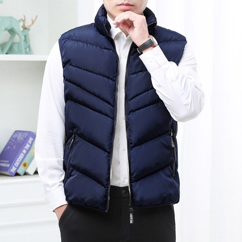中老年羽绒棉马甲男秋冬季新款背心加绒加厚外套保暖无袖立领马夹,男装,常规马甲,淘宝优惠券,粉丝福利购,淘宝优惠卷