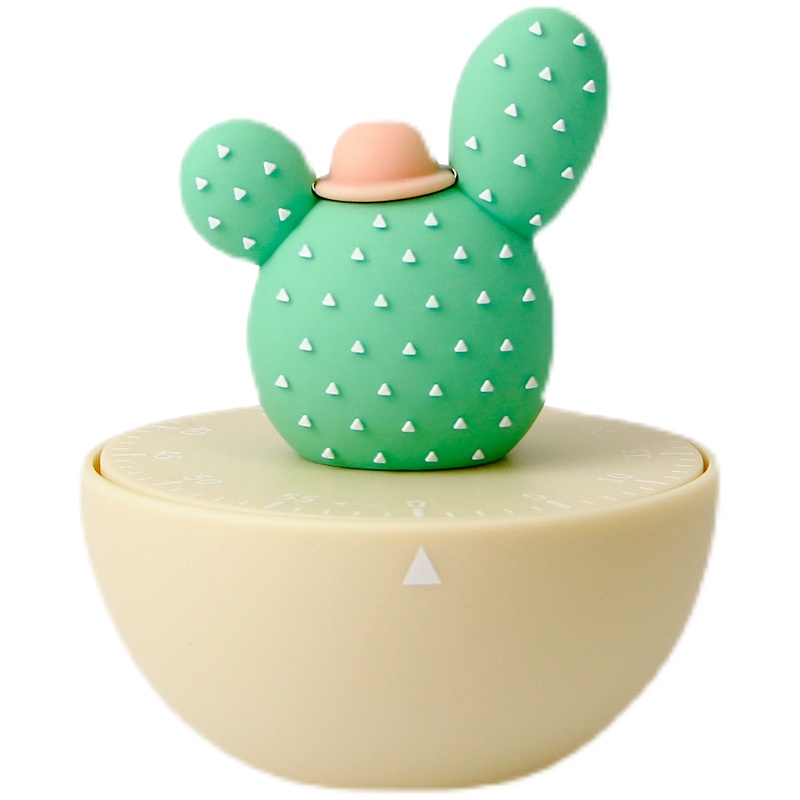 仙人掌时间管理器清新软胶造型摆件学生倒计时器厨房定时提醒器