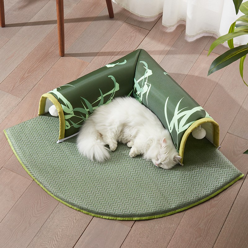 隧道猫窝夏天四季通用凉席可拆洗躲避屋封闭式猫床沙发垫宠物用品