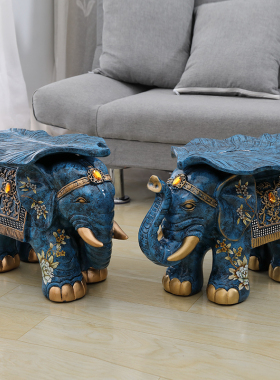 欧式大象换鞋凳摆件特大号象凳子招财象仿实木招财客厅装饰品礼物