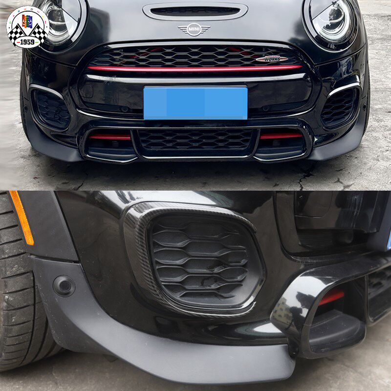 改装MINI JCW F55F56F5前杠包围雾灯格栅装饰立体大C贴碳纤维