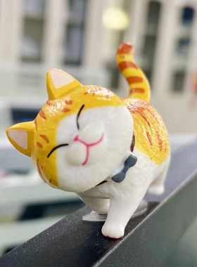 治愈小摆件桌面办公室桌面屏幕电脑显示器摆件车内装饰品可爱猫咪