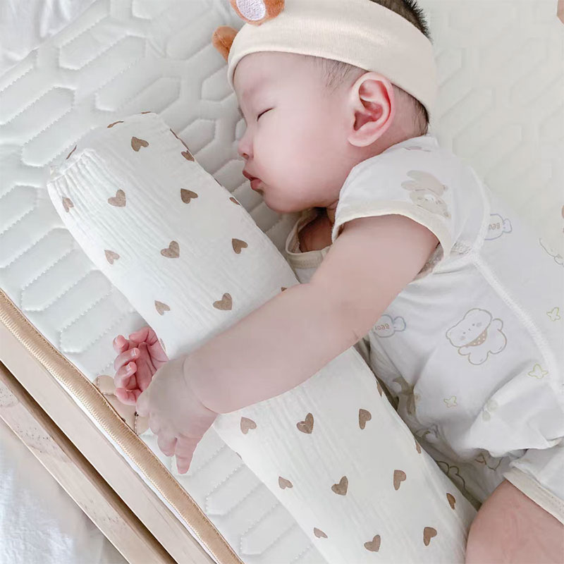 纯棉纱布圆柱长条枕抱枕枕头婴儿安抚侧身睡枕宝宝小靠枕婴儿挡枕