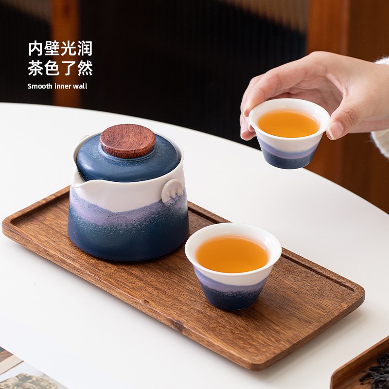 便携式旅行茶具小套装手抓泡茶壶茶杯子单个人专用简易露营快客杯