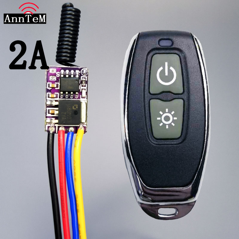 433RF射频无线遥控开关3.7V4.5V12V24V电流通断控制器LED电源控