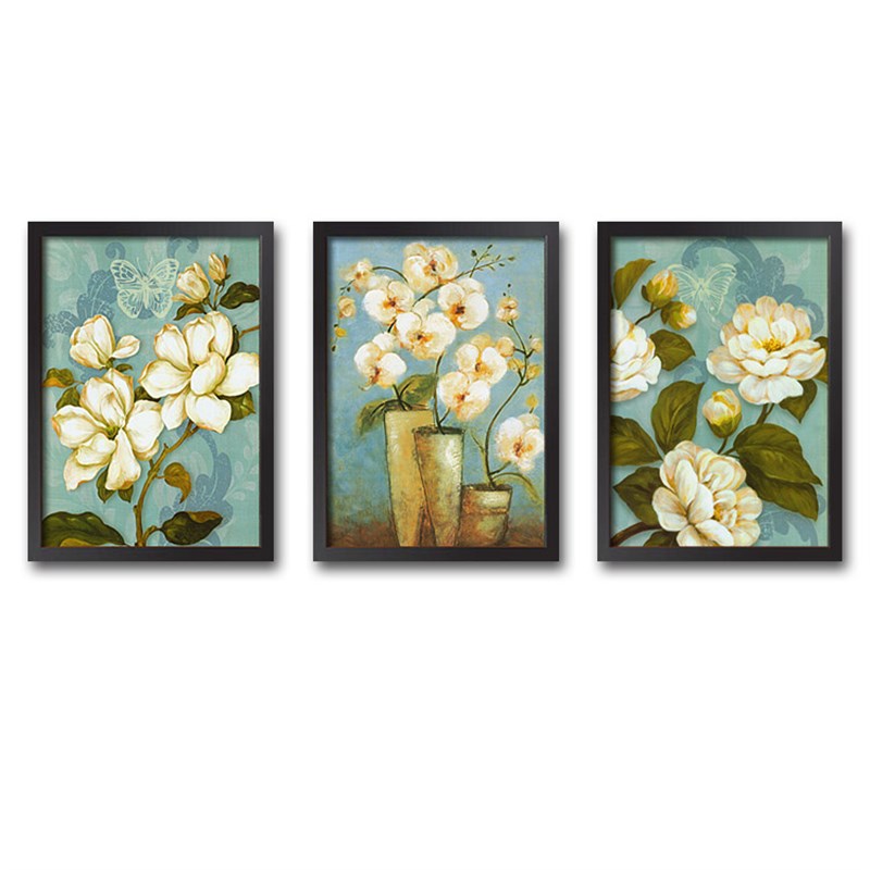 美式乡村蓝色装饰画欧式田园有框挂画客厅沙发电视背景墙餐厅壁画