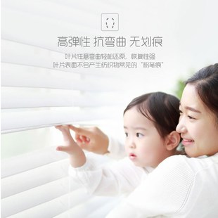 免清洗防水面料全遮光布百叶郎丝帘卫生间厨房升降拉绳布百叶窗帘