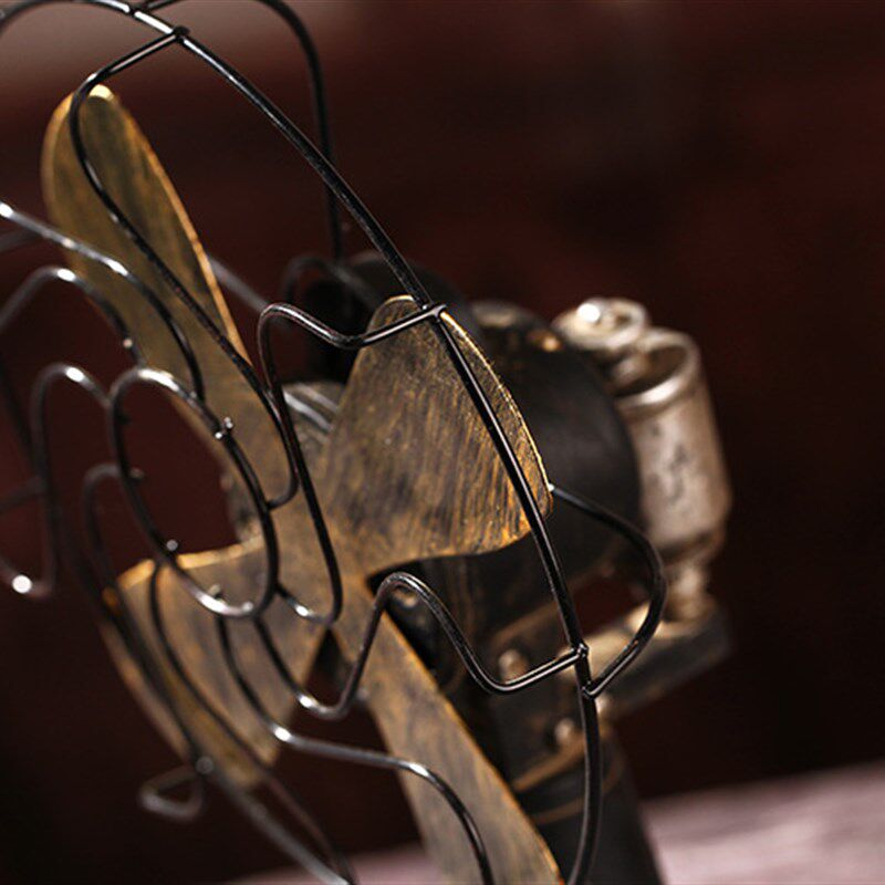 复古怀旧老式铁皮电风扇模型摆设拍摄影视道具咖啡厅店铺道具模型