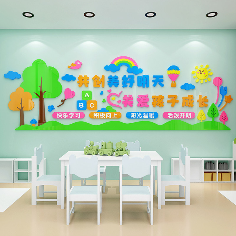 班级教室布置午托管班走廊文化墙贴标语环创主题墙幼儿园墙面装饰