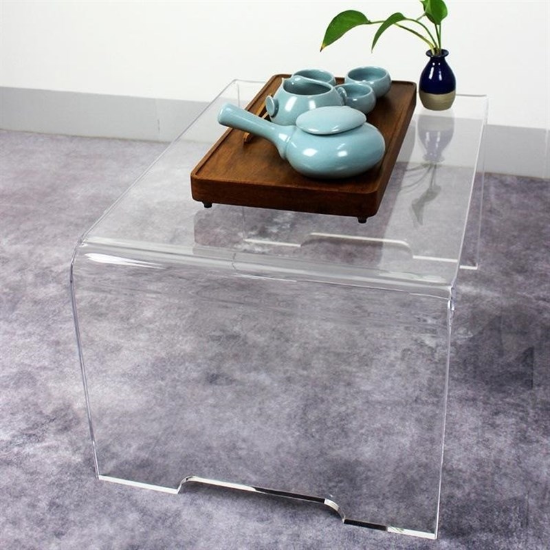 压克力透明矮桌子榻榻米小茶几矮桌子卧室坐地书桌牀上桌