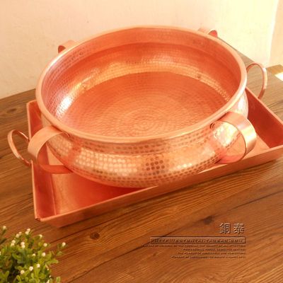 铜锅纯铜锅 大铜锅 饭店用纯手工制作洋芋焖饭用紫铜锅油炸洋芋锅