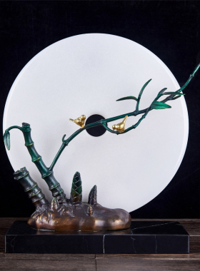 铜摆件玉石平安扣高档中式家居饰品开业送礼办公室桌面玄关送领导