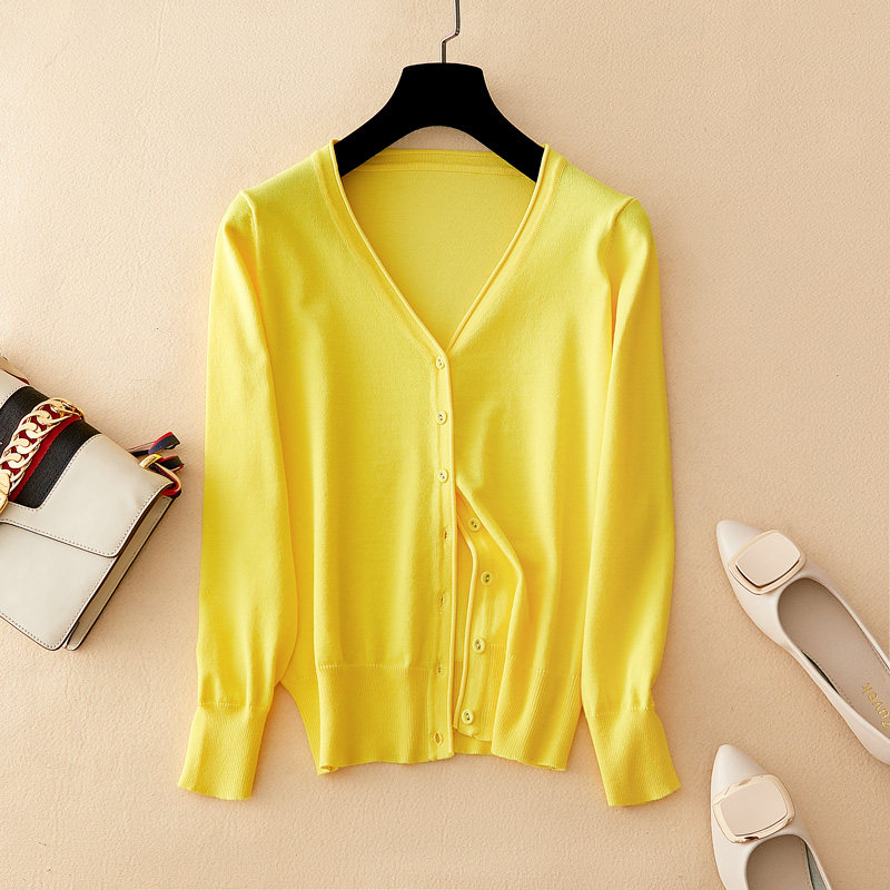 针织开衫女夏季薄款外搭空调衫大码毛衣春秋上衣搭配吊带的小外套