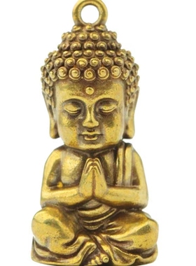 黄铜复古如来佛祖小号佛像随身携带汽车钥匙扣送小圈礼品礼物平安