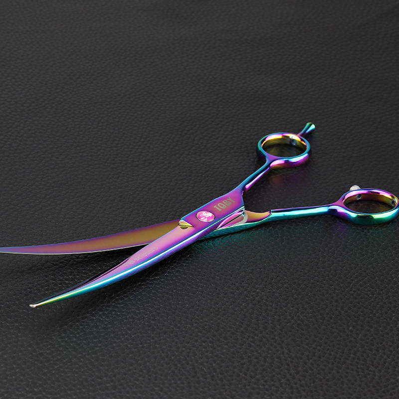 TOBY彩钢炫彩宠物美容剪刀直剪牙剪弯剪7寸7.5寸8寸9寸狗毛剪