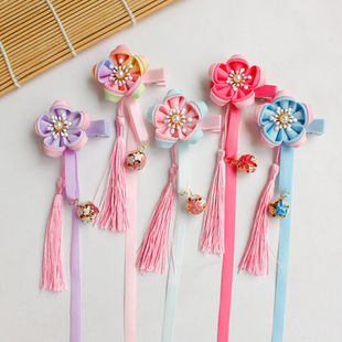 中国风儿童发夹古风舞蹈发饰唐装流苏夹汉服头饰唯美文艺女童发卡