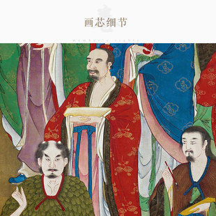 三皇上圣图画像 黄帝伏羲神农孔子仓颉老子人物卷轴画挂画 装饰画