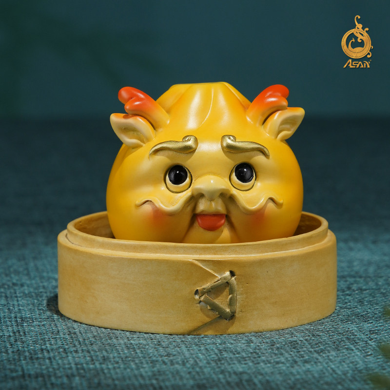 黄铜摆件《小笼包》生肖龙 桌面客厅电视柜装饰品龙年工艺品摆件