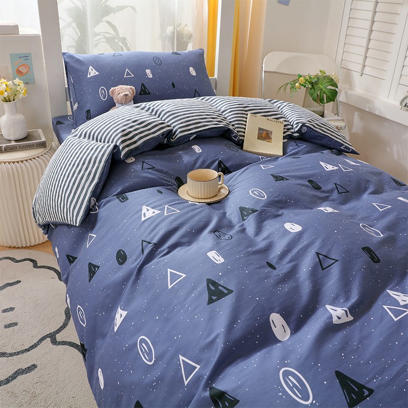 全棉小清新学生寝室三件套新疆棉花高中宿舍上下铺被套床单床笠