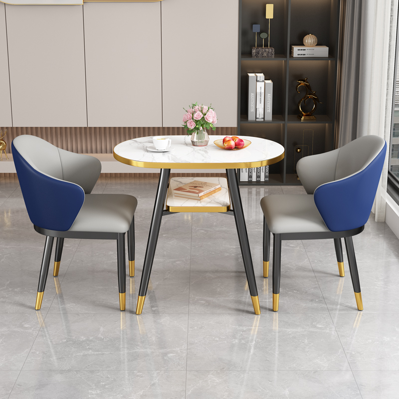 餐桌家用可收纳小户型阳台小圆桌商业售楼处洽谈会客接待桌椅组合