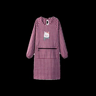 罩衣女2024新款长袖工作服男干活穿围裙厨房家用做饭加厚棉布防污