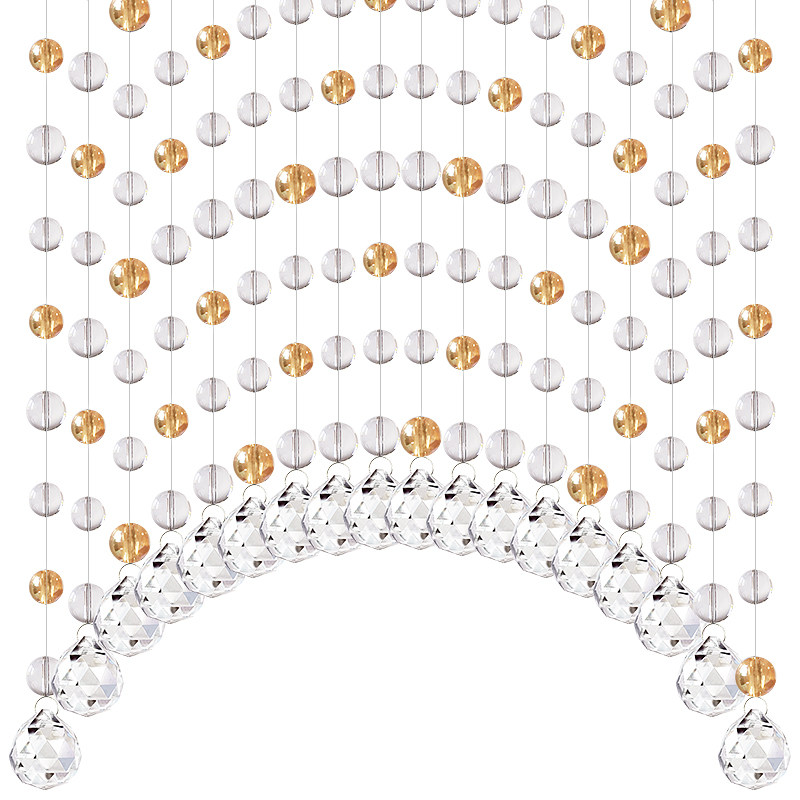 水晶门帘客厅隔断帘子美观简约装饰玄关过道光珠吊挂帘免打孔珠帘