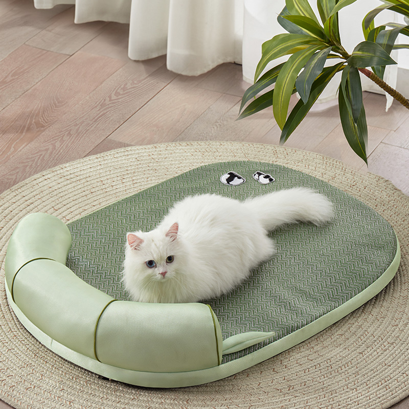 猫窝夏天凉席降温用可拆洗网红猫咪沙发垫子藤编狗窝冰垫宠物用品