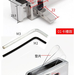 免打孔浴室玻璃移门锁扣淋浴房双门锁卫生间门屏风推拉门窗锁配件