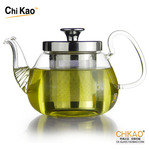 奇高玻璃茶壶不锈钢过滤加厚泡花茶玻璃壶套装加热红茶茶具包邮