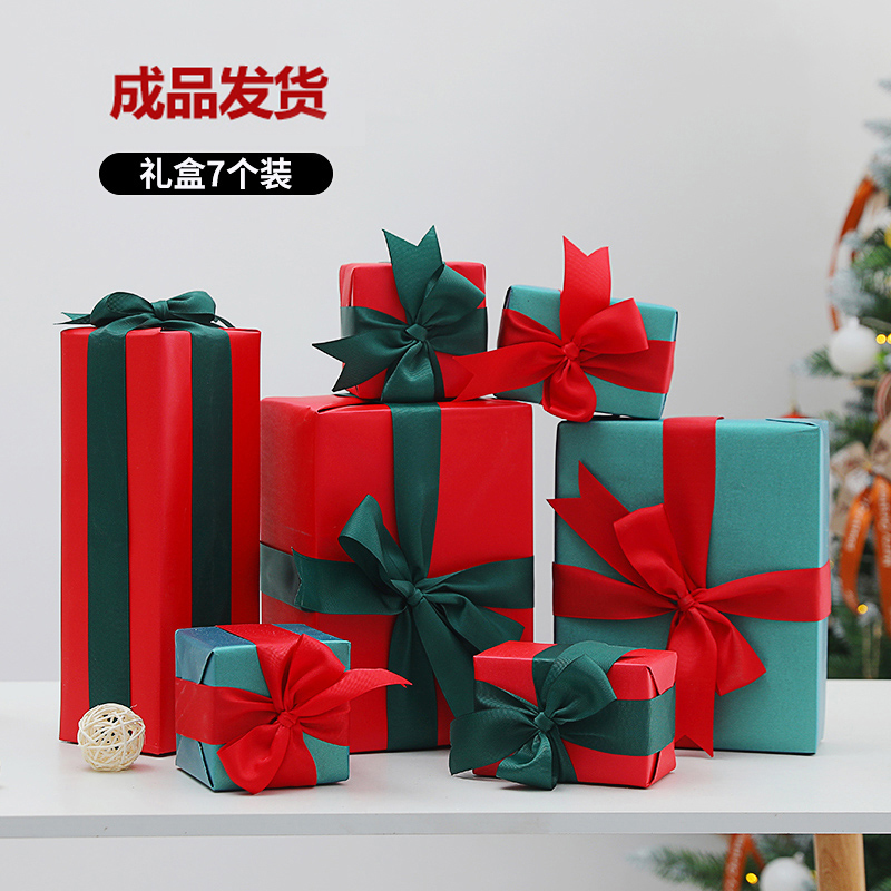 圣诞礼盒高级质感圣诞节装饰场景布置摆件橱窗礼物盒推头美陈道具