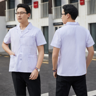 白大褂短款医生服男半身工作服护士夏季女长袖医师服小褂短袖薄款