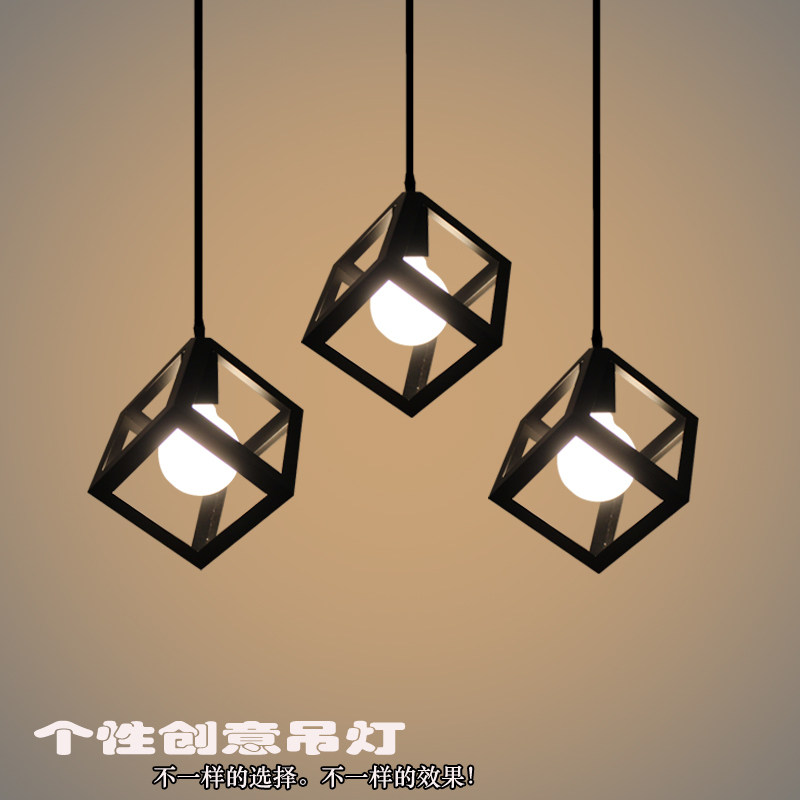 北欧复古吧台loft三头创意个性餐厅灯饰灯具铁艺咖啡工业吊灯