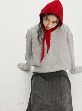 Sayhitotomato【柏林少女】经典绞花麻花百搭美丽奴羊毛针织毛衣