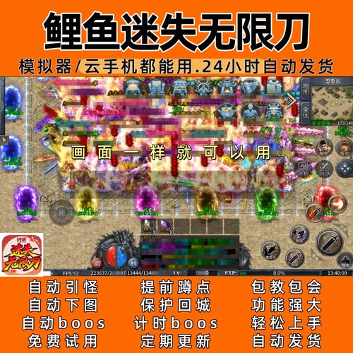 鲤鱼迷失无限刀(996)传奇脚本8自动下图 自动bos 24小时自动发货