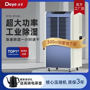德业工业除湿机家用地下室抽湿机用大功率抽湿器DY-8138C仓库商
