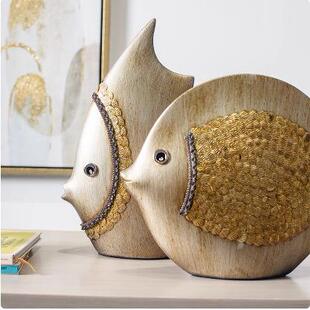 现代GD682397式陶摆瓷电柜件欧客厅玄关鱼摆件装饰视品