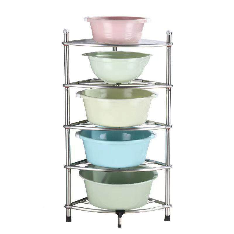 304厚不A304锈钢置物多层落地三角厨卫两用放架锅收纳脸盆架承加,收纳整理,书桌收纳置物架,淘宝优惠券,粉丝福利购,淘宝优惠卷