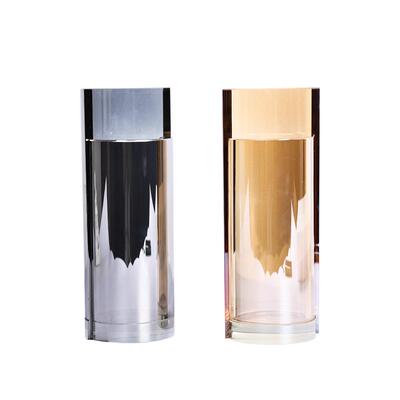 代简上叠水晶花器花瓶摆件样板房家MQC客厅现书约房玄关软装居饰