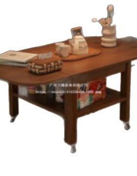 腾中古可折移叠万动茶几FXN客复古多功能实木床厅头柜边几围炉煮