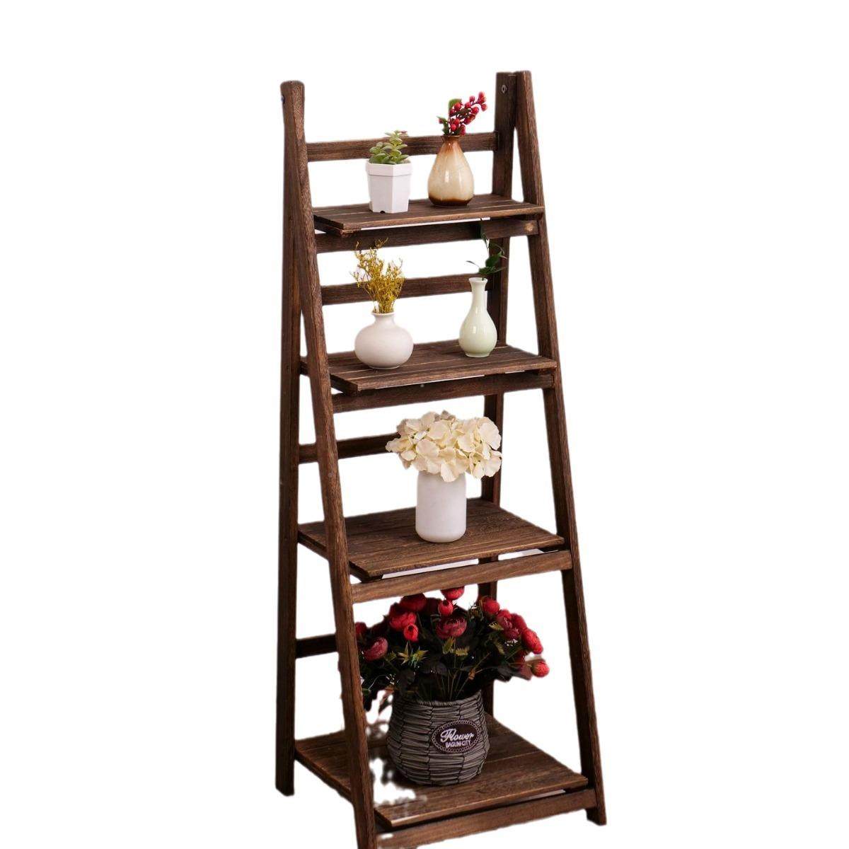 木质花架用阳台厅植多物收纳架木g63质落地折叠层置客物收家纳架,收纳整理,书桌收纳置物架,淘宝优惠券,粉丝福利购,淘宝优惠卷