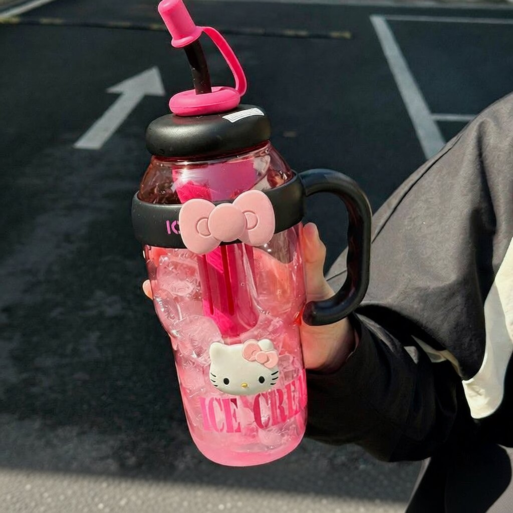 大容量高颜值吸管杯女生专用茶水