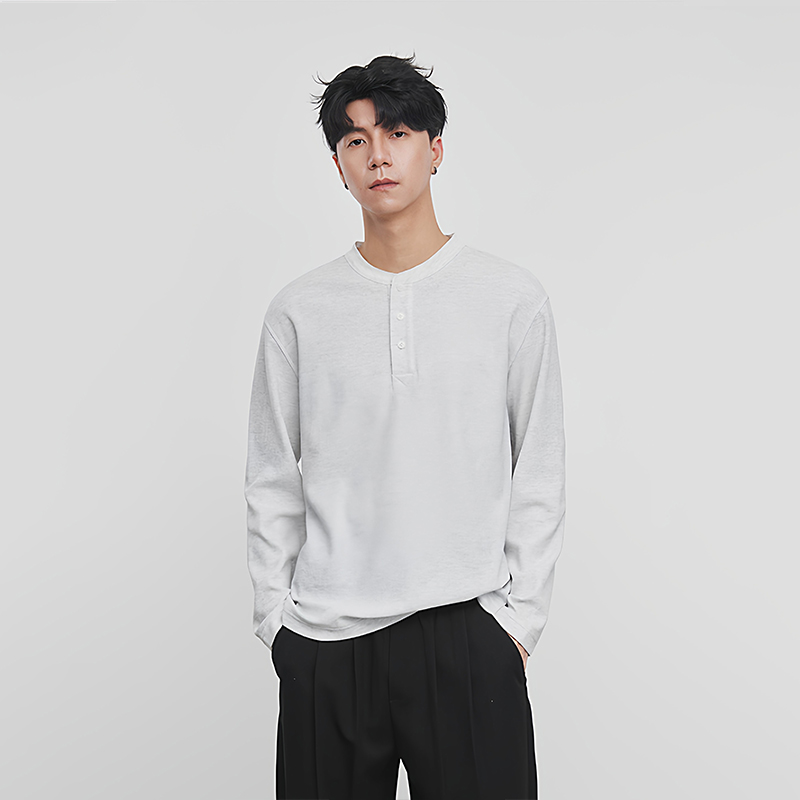 男士日系简约百搭内搭长袖T恤